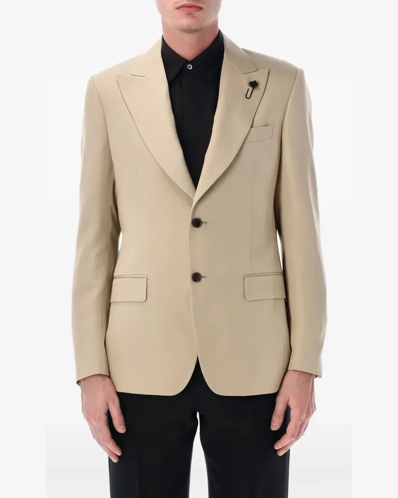 LARDINI button notched lapel jacket - Nude Nude