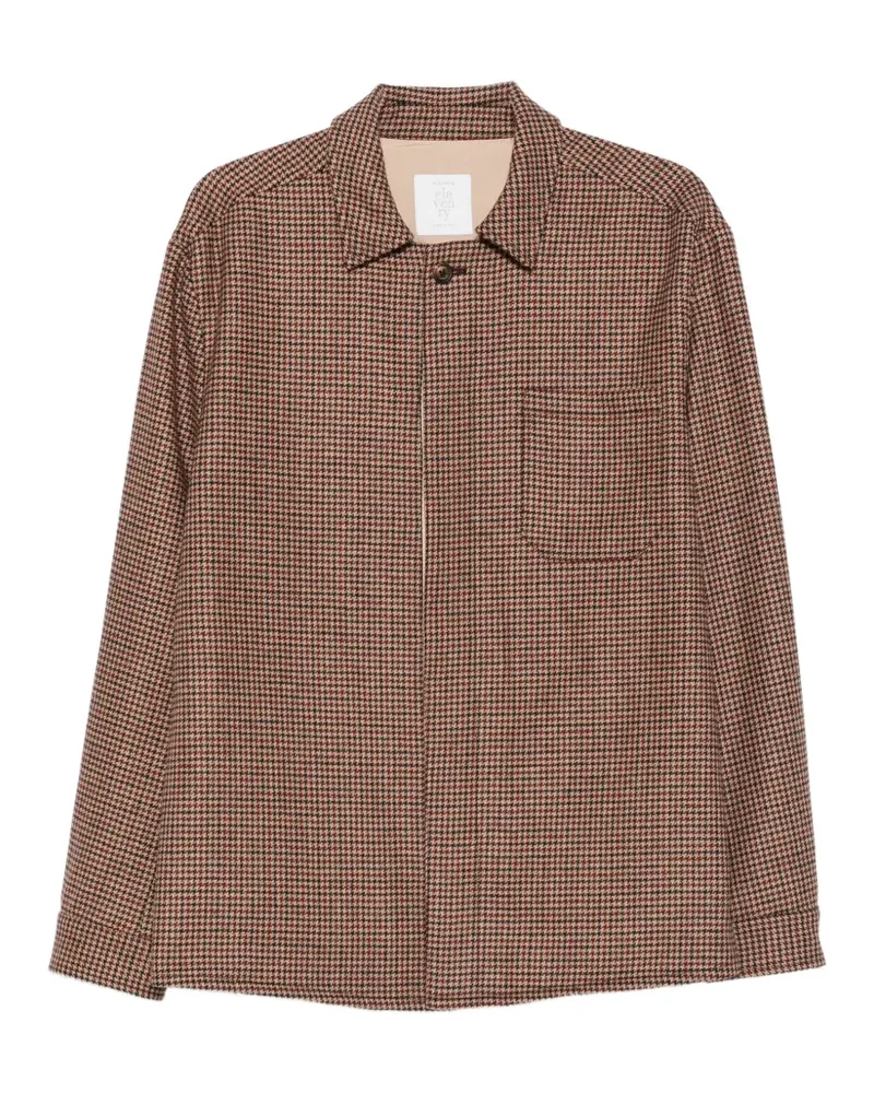 Eleventy Hemdjacke mit Hahnentrittmuster - Braun Braun