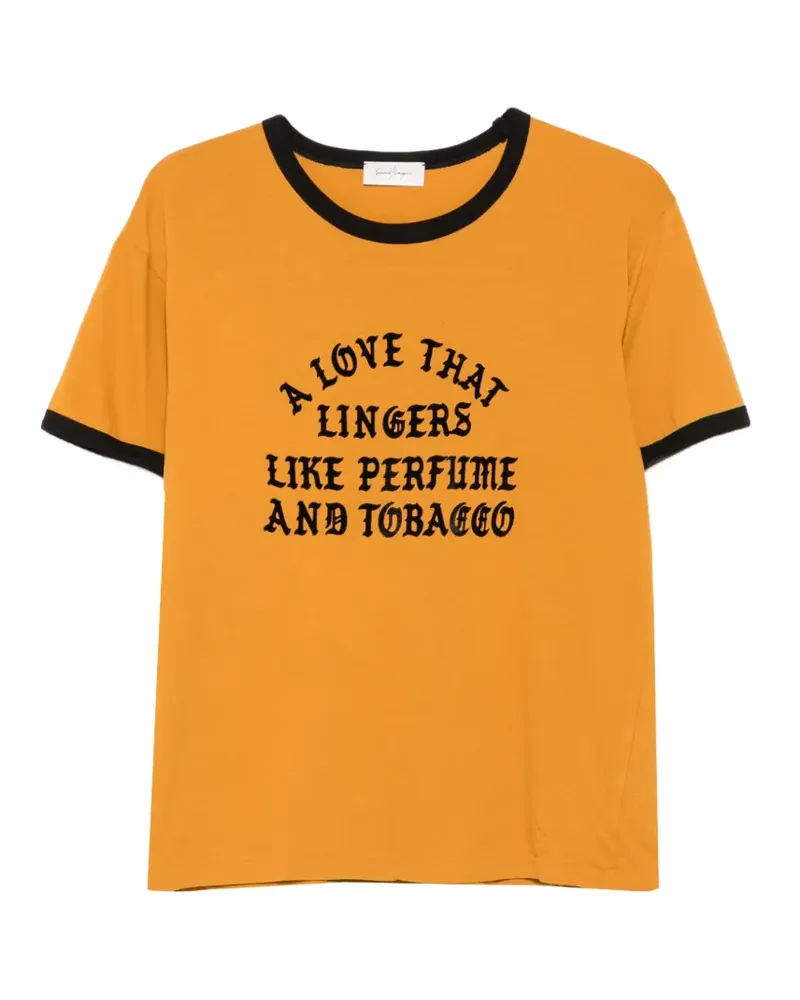 Second/Layer A Love That Lingers slogan-print ringer T-shirt - Gelb Gelb