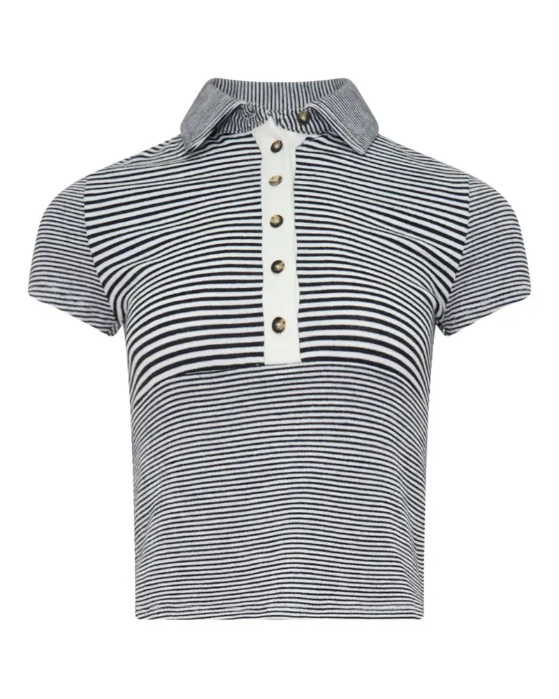 Rag & Bone striped short-sleeve polo shirt - Nude Nude