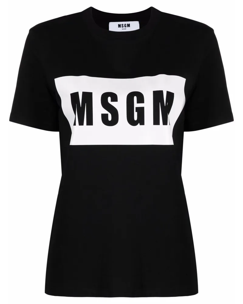 MSGM T-Shirt mit Logo-Print Schwarz