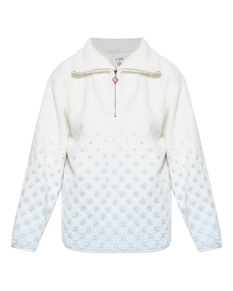 Casablanca Paris Fleecejacke mit Logo-Stickerei - Weiß Weiß