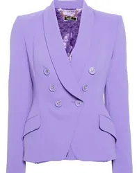 Elisabetta Franchi Doppelreihiger Blazer aus Krepp Violett