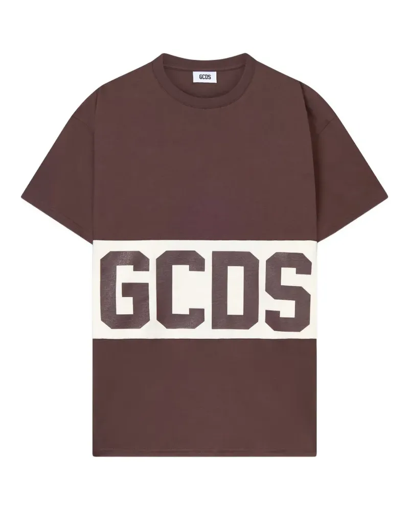 GCDS T-Shirt mit tiefen Schultern - Braun Braun