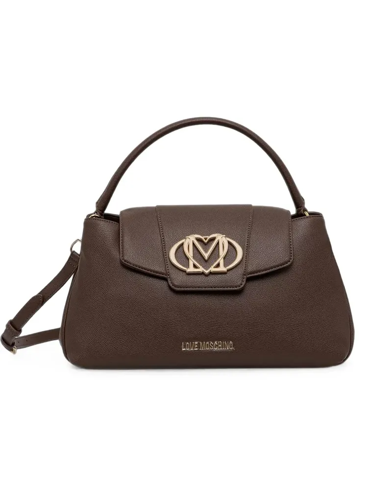 Moschino Umhängetasche mit Logo-Schild - Braun Braun