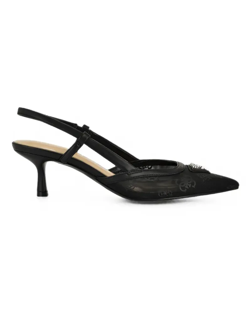 Guess logo-print pointed-toe heeled pumps - Schwarz Schwarz