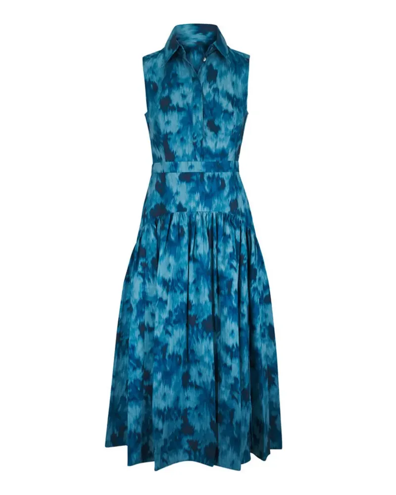 Michael Kors Gestuftes Kleid mit Batik-Print - Blau Blau