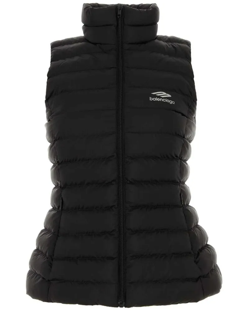 Balenciaga Weste mit Logo-Print - Schwarz Schwarz