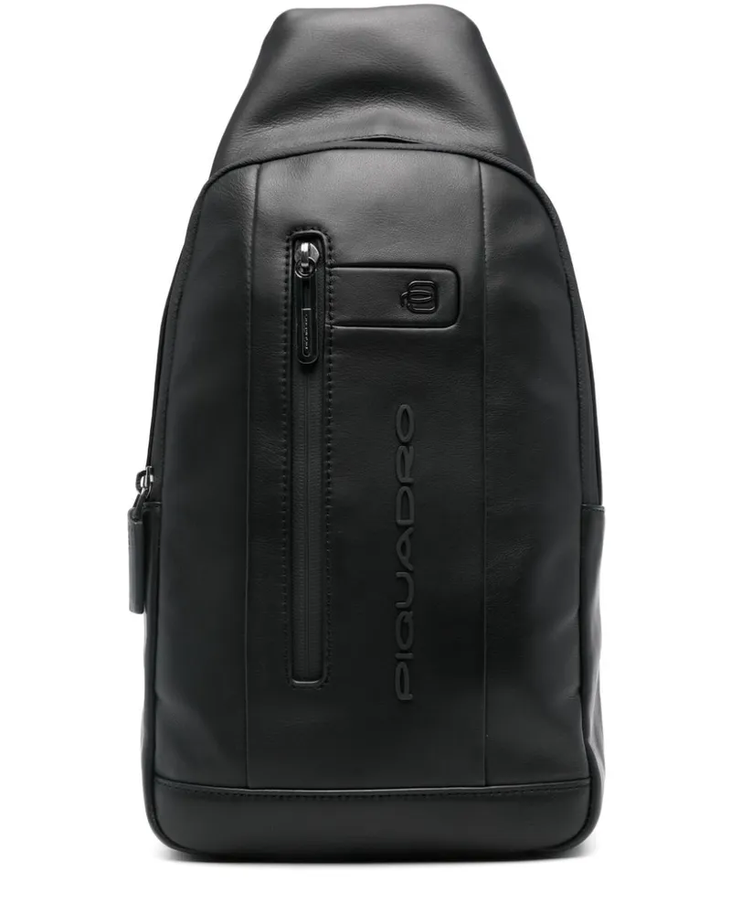Piquadro Rucksack mit Logo-Prägung - Schwarz Schwarz