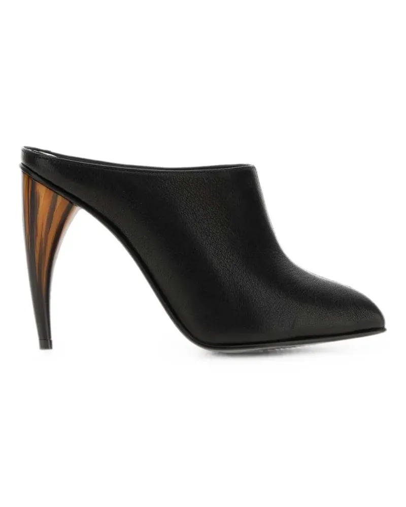 Alexander McQueen peep-toe leather sandals - Schwarz Schwarz