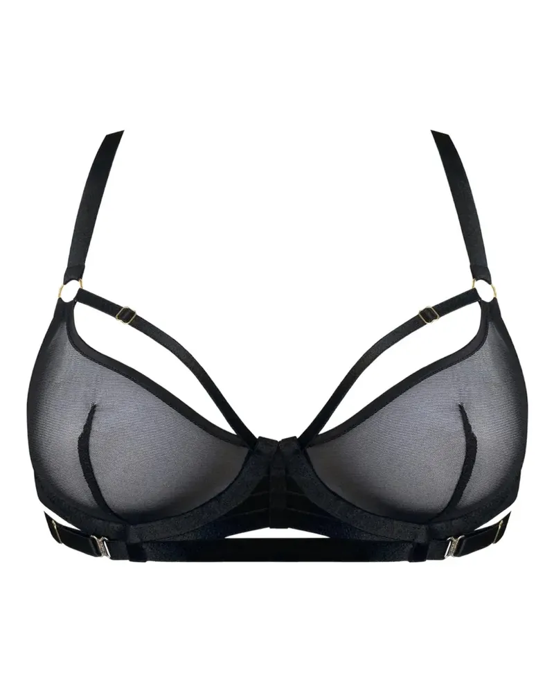 Bordelle Balconette-BH aus Mesh - Schwarz Schwarz