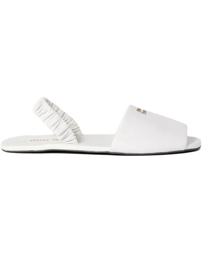Miu Miu Ruches Slingback-Sandalen - Weiß Weiß