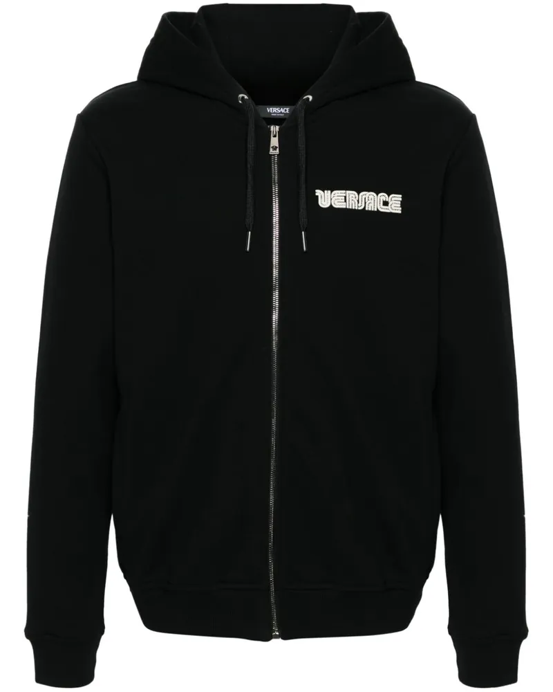 Versace Kapuzenjacke mit Kristallen - Schwarz Schwarz