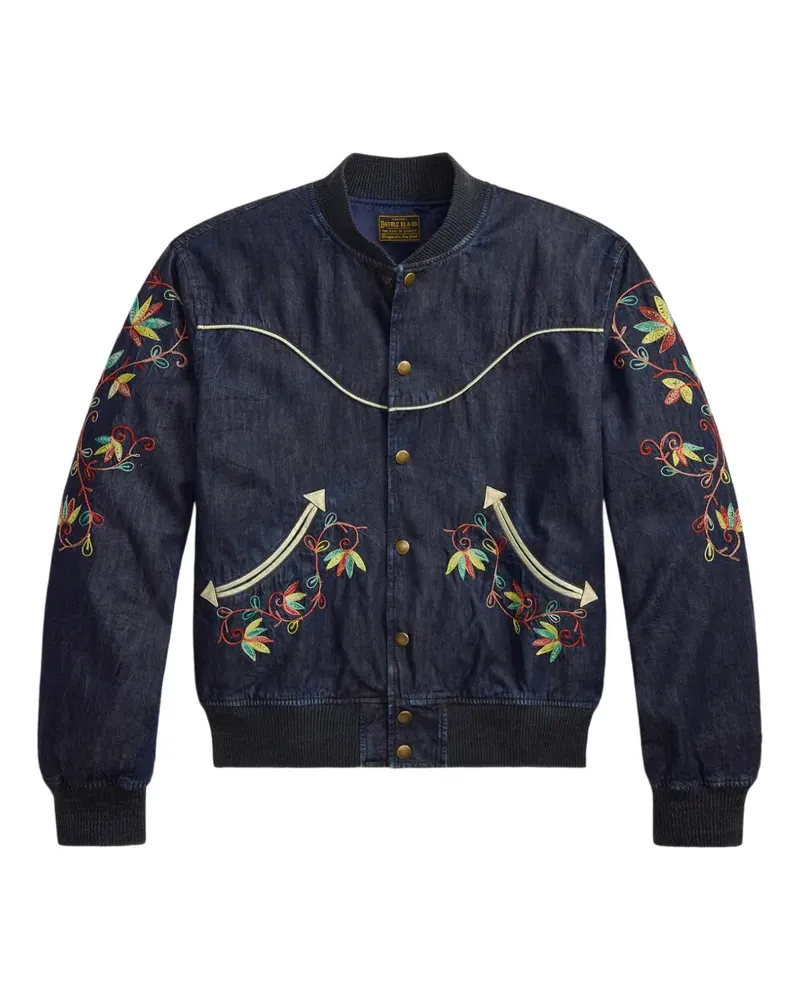 Ralph Lauren Bestickte Bomberjacke - Blau Blau