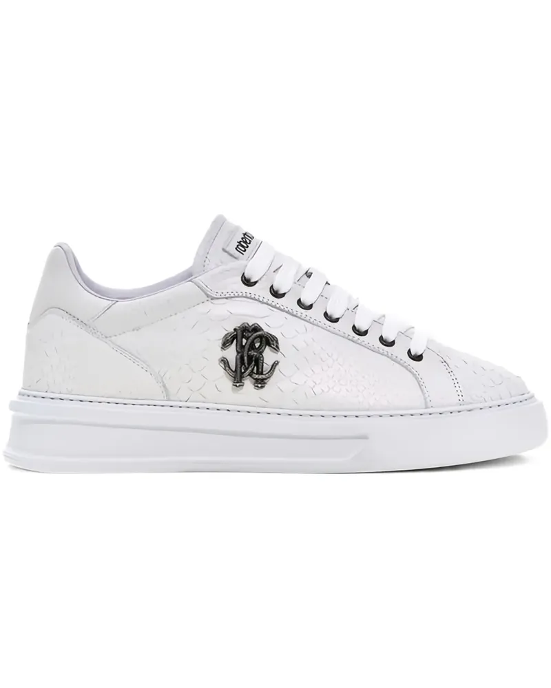 Roberto Cavalli Sneakers mit Logo-Schild - Weiß Weiß