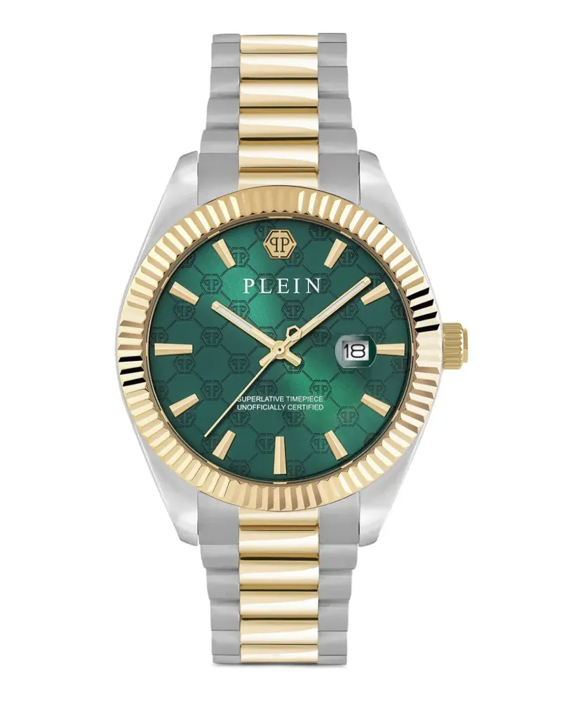 Philipp Plein Date Superlative Armbanduhr mit Monogramm 40mm - Grün Grün