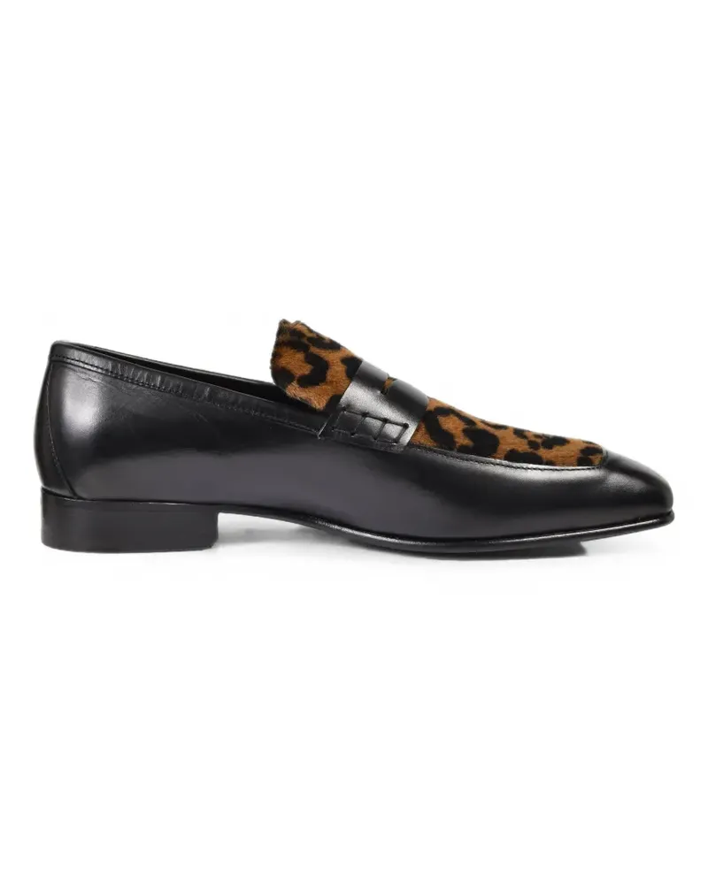 Ernest W. Baker leopard-print leather loafers - Schwarz Schwarz