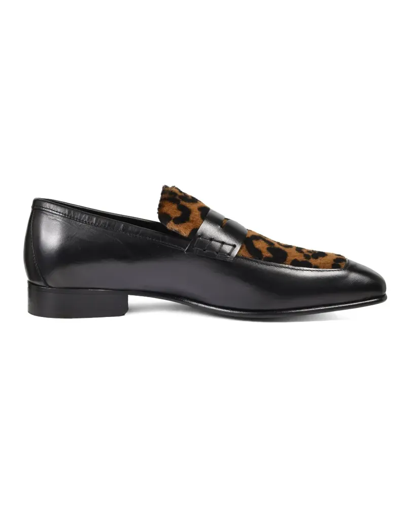 Ernest W. Baker Loafer mit Leopardenprint - Schwarz Schwarz