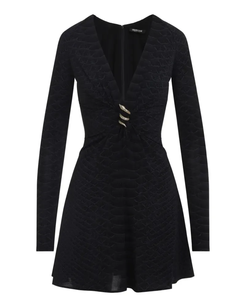 Roberto Cavalli embellished snakeskin-effect dress - Schwarz Schwarz