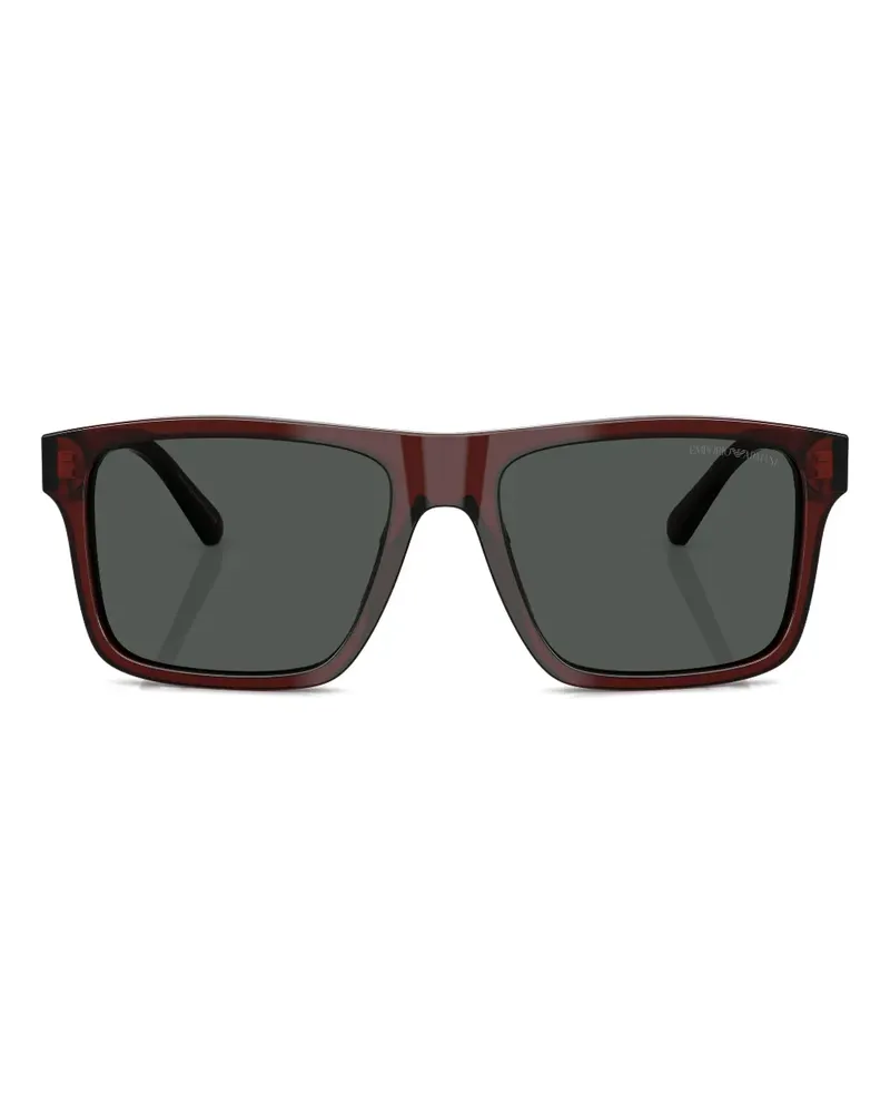 Emporio Armani Sonnenbrille mit eckigem Gestell - Rot Rot