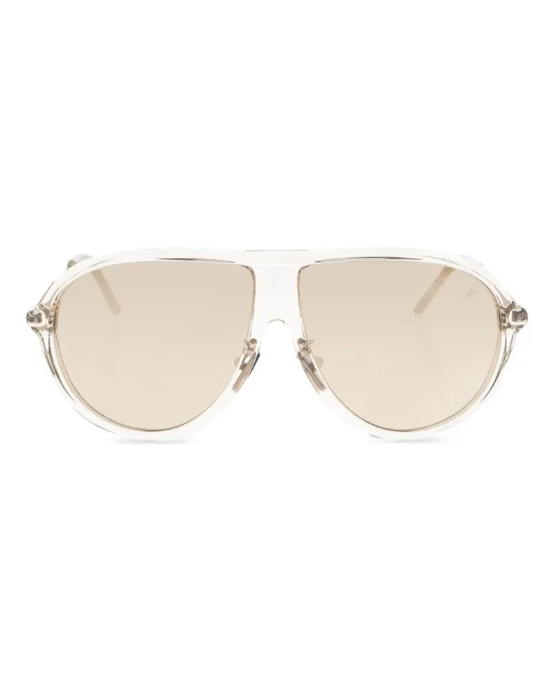 Moncler pilot frame sunglasses - Nude Nude