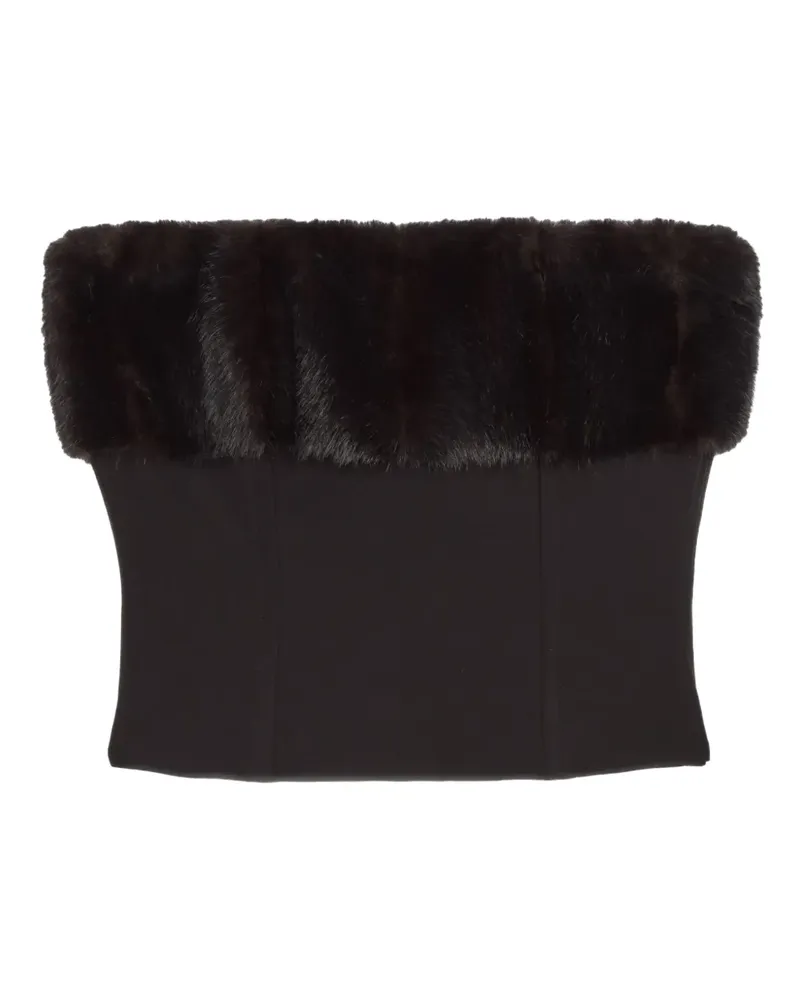 APPARIS Ivy faux-fur tube top - Schwarz Schwarz