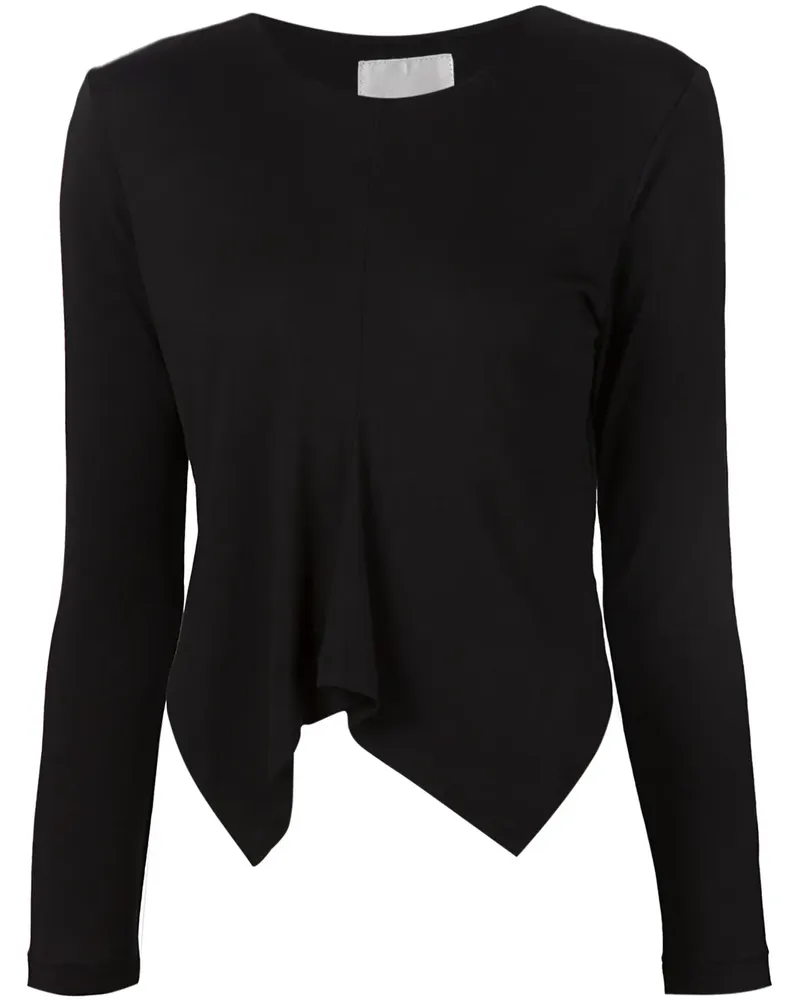Noir Kei Ninomiya Langarmshirt mit asymmetrischem Saum - Schwarz Schwarz
