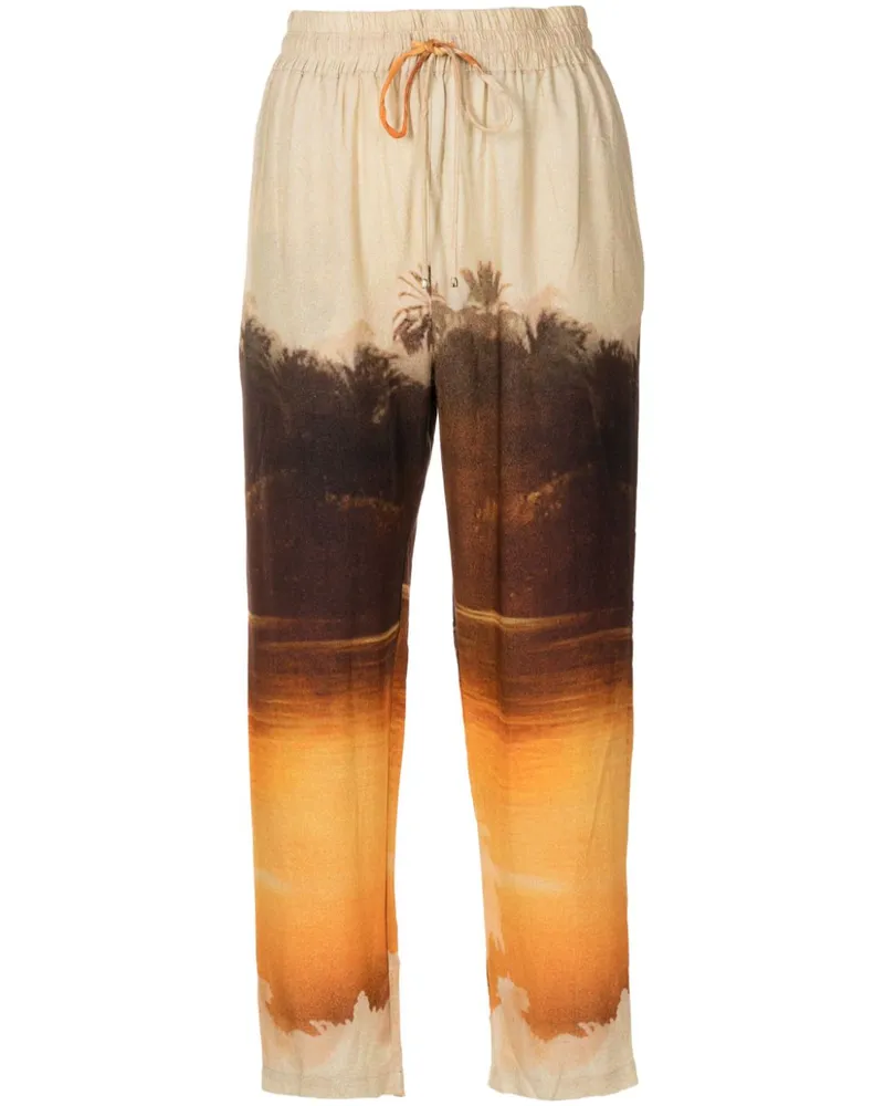 Lenny Niemeyer Cropped-Hose mit Landschafts-Print - Braun Braun