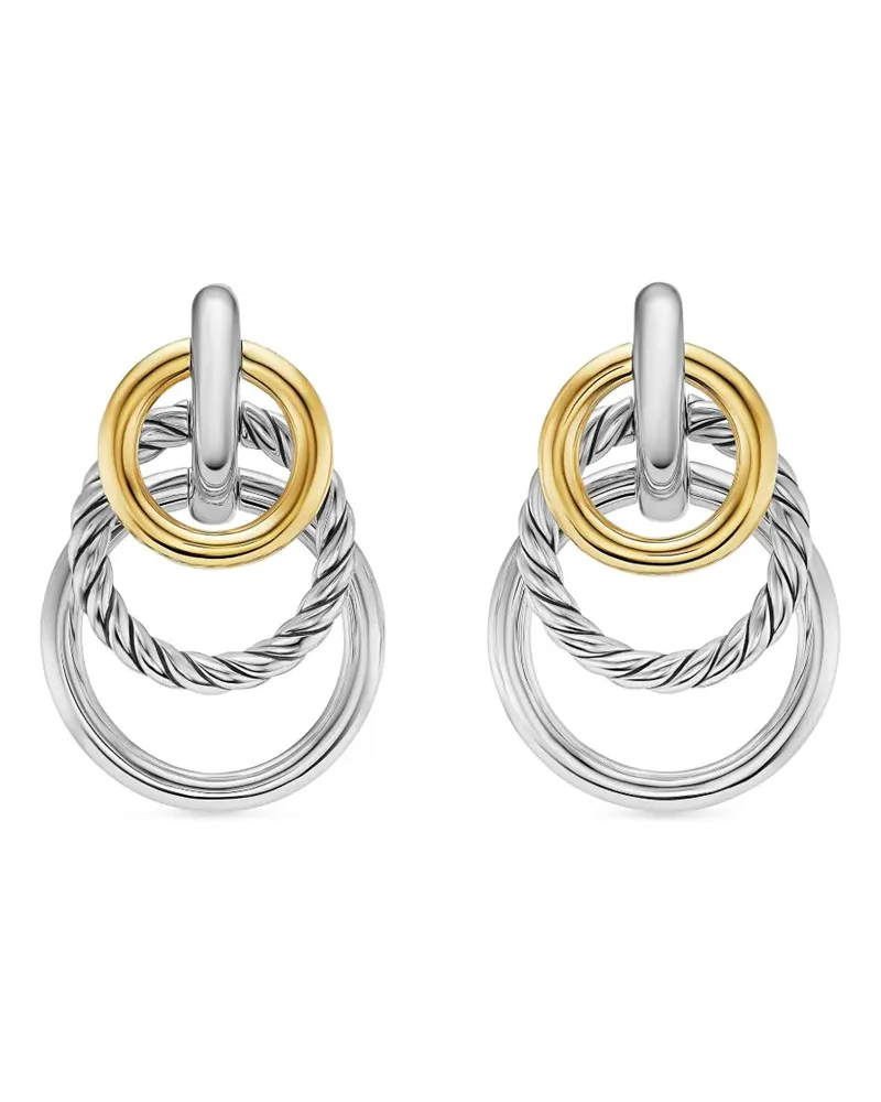 David Yurman 18kt DY Mercer® Gelbgoldohrringe - Silber Silber