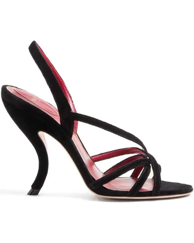 Valentino Garavani Fetishique Sandalen mit überkreuzten Riemen 105mm - Schwarz Schwarz