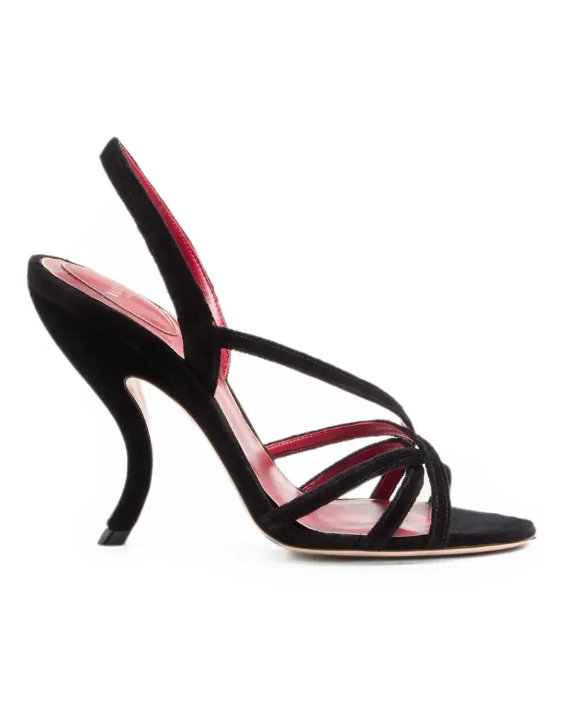 Valentino Garavani Fetishique Sandalen mit überkreuzten Riemen 105mm - Schwarz Schwarz