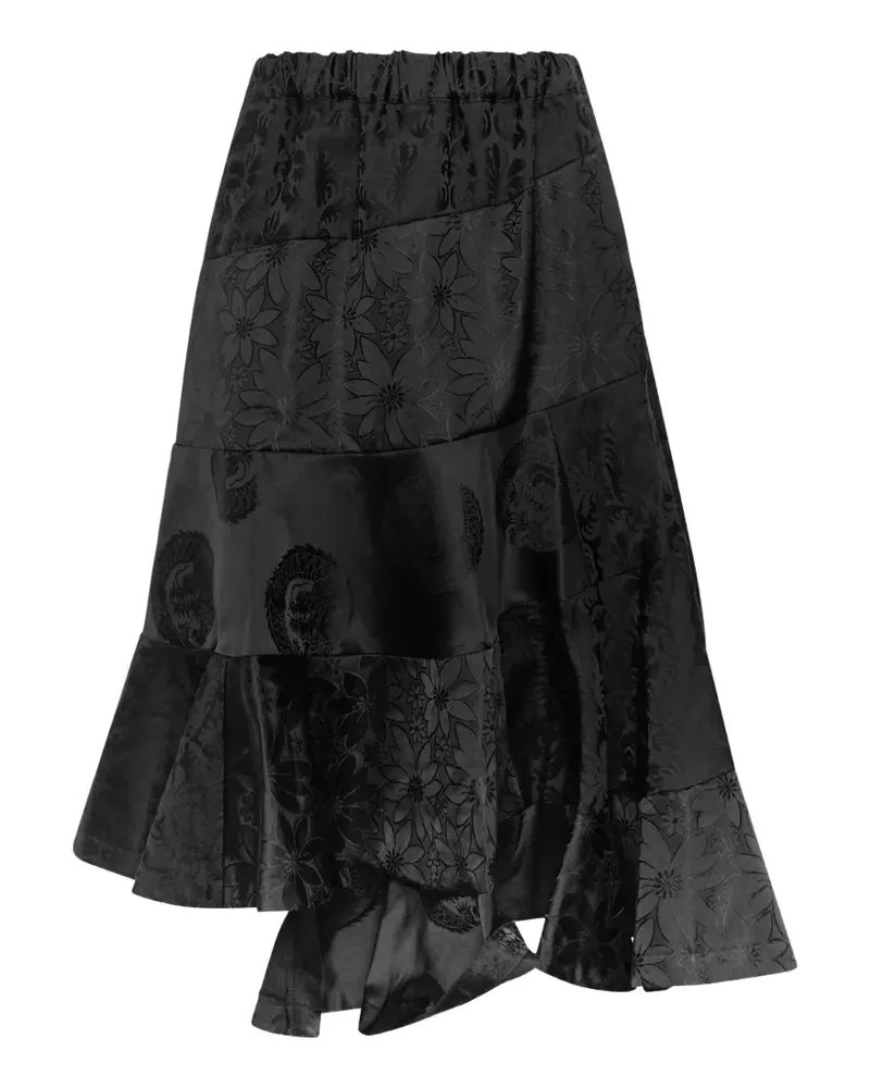 Comme des Garçons patchwork jacquard-woven midi skirt - Schwarz Schwarz
