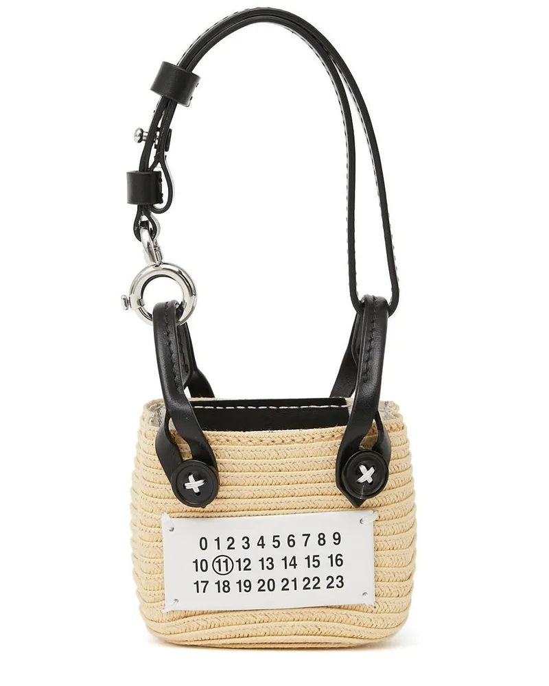 Maison Margiela Micro-Shopper mit Logo-Applikation Nude