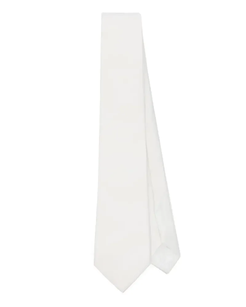 Tagliatore Krawatte aus Satin - Weiß Weiß