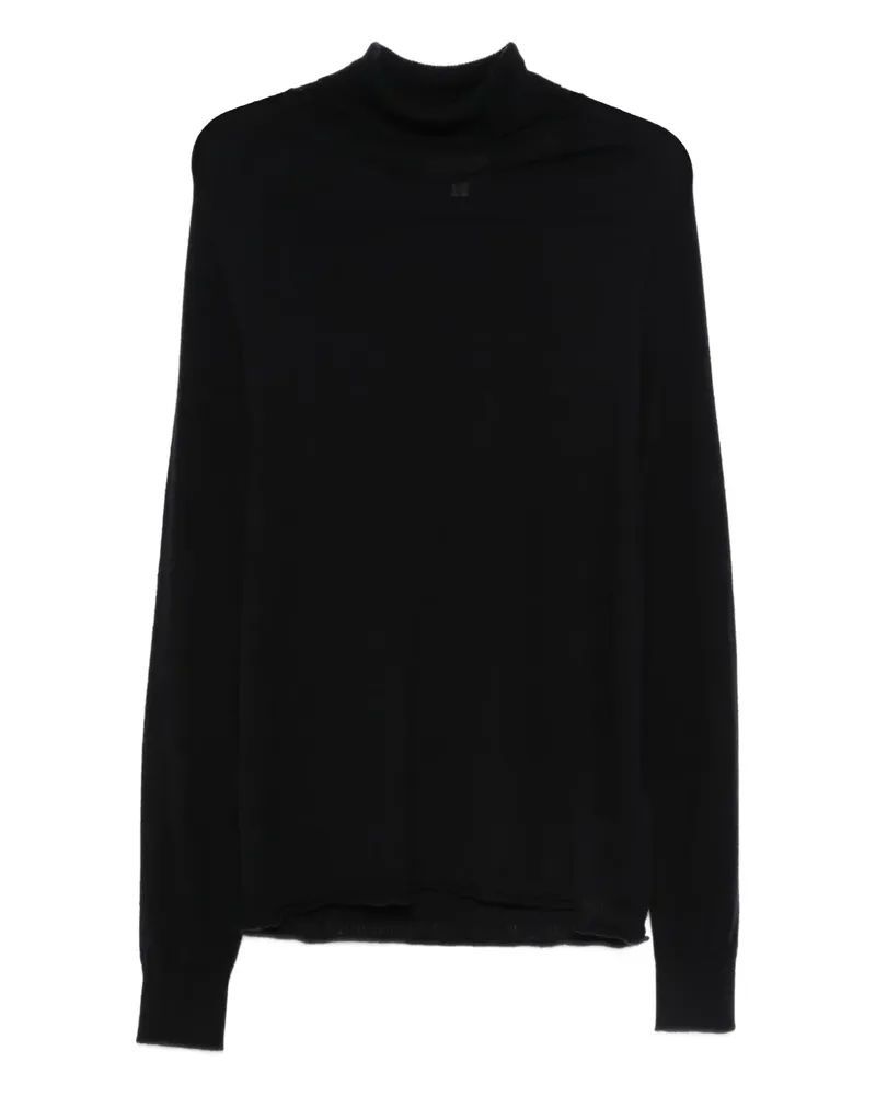 120% Lino Pullover mit Rollkragen - Blau Blau