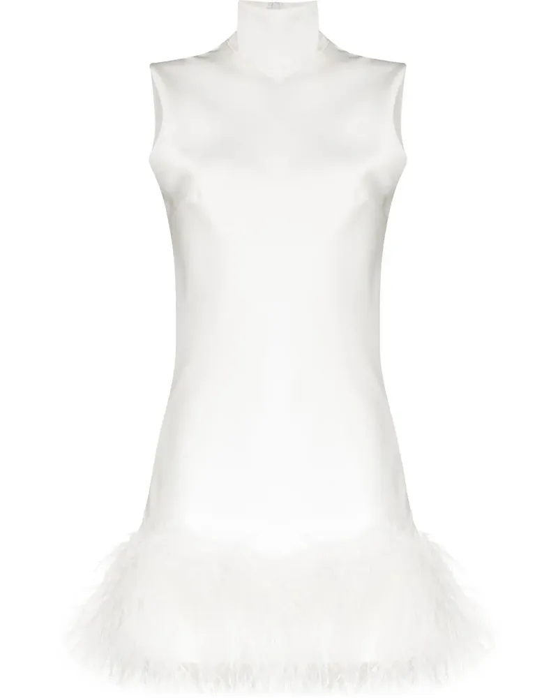 16ARLINGTON Minikleid mit Federn - Weiß Weiß