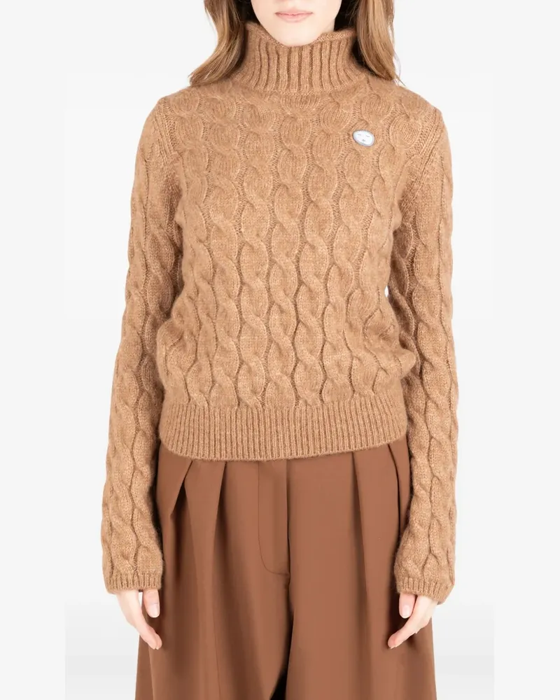 Société Anonyme Rollkragenpullover mit Zopfmuster - Braun Braun