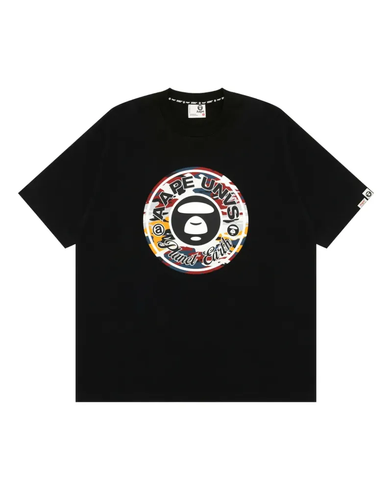 BAPE T-Shirt mit "Aape Team"-Print - Schwarz Schwarz