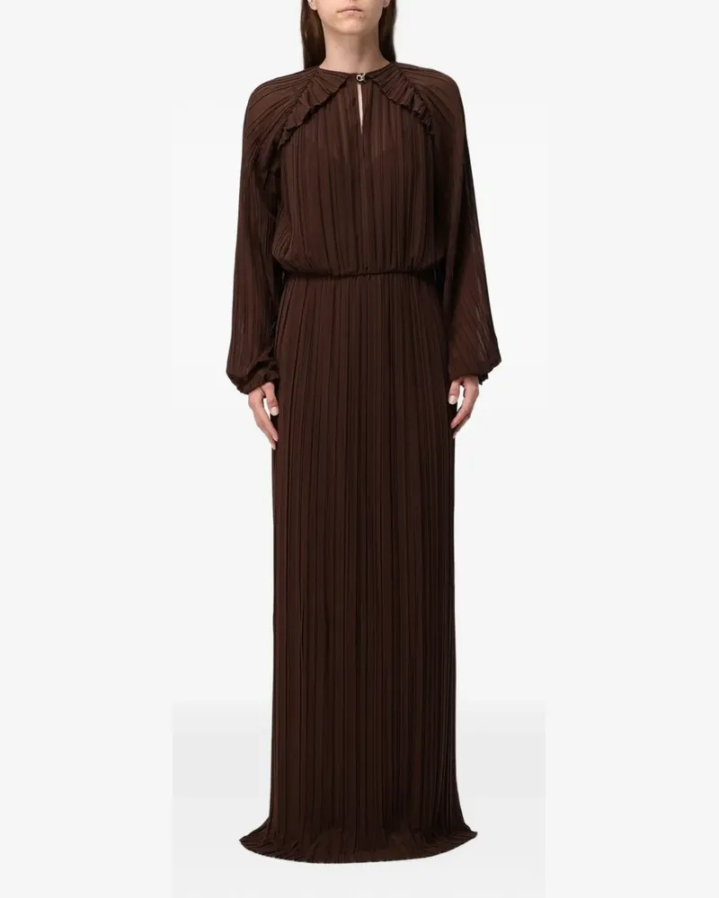 Fabiana Filippi pleated ruffled maxi dress - Braun Braun
