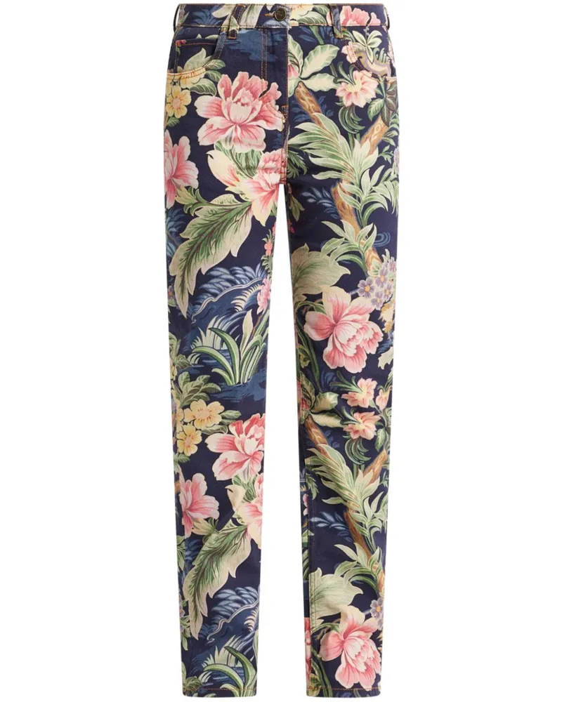 Etro Jeans mit Blumen-Print - Blau Blau