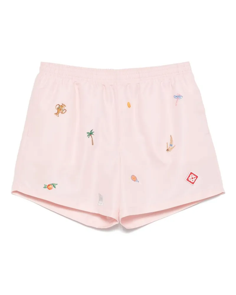Casablanca Paris Badeshorts mit Stickerei Rosa