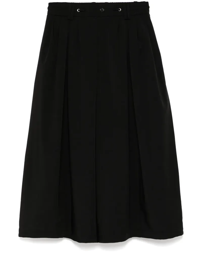 SONGZIO Wide-Leg-Hose mit Bundfalten - Schwarz Schwarz