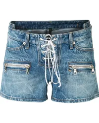 Unravel Jeans-Shorts mit Schnürung Blau