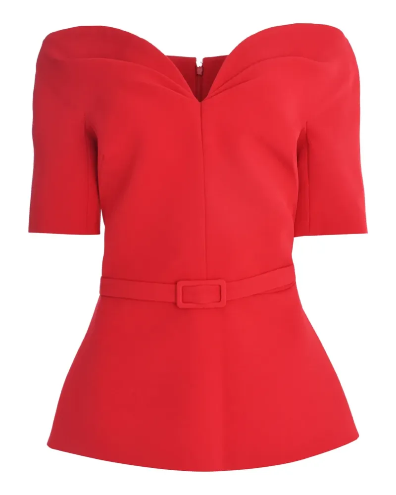 Safiyaa Lyddie Bluse mit V-Ausschnitt - Rot Rot