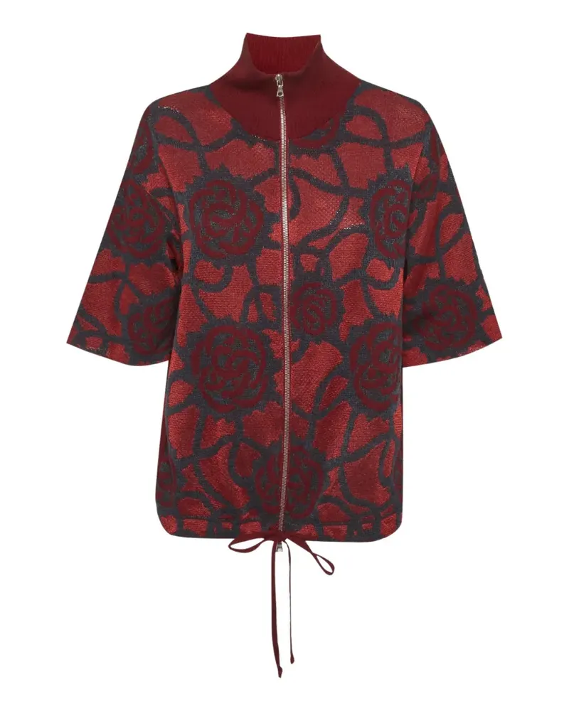 Diane von Furstenberg rose-pattern zip-up sweater - Rot Rot