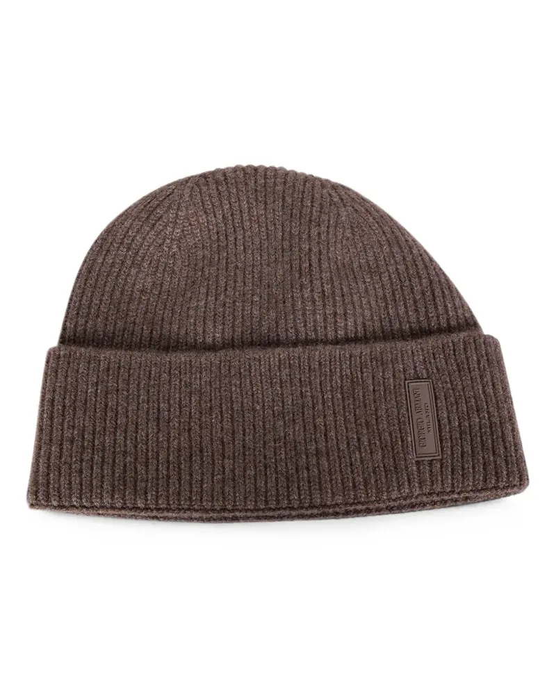 Giorgio Armani Gerippte Beanie aus Kaschmir - Braun Braun