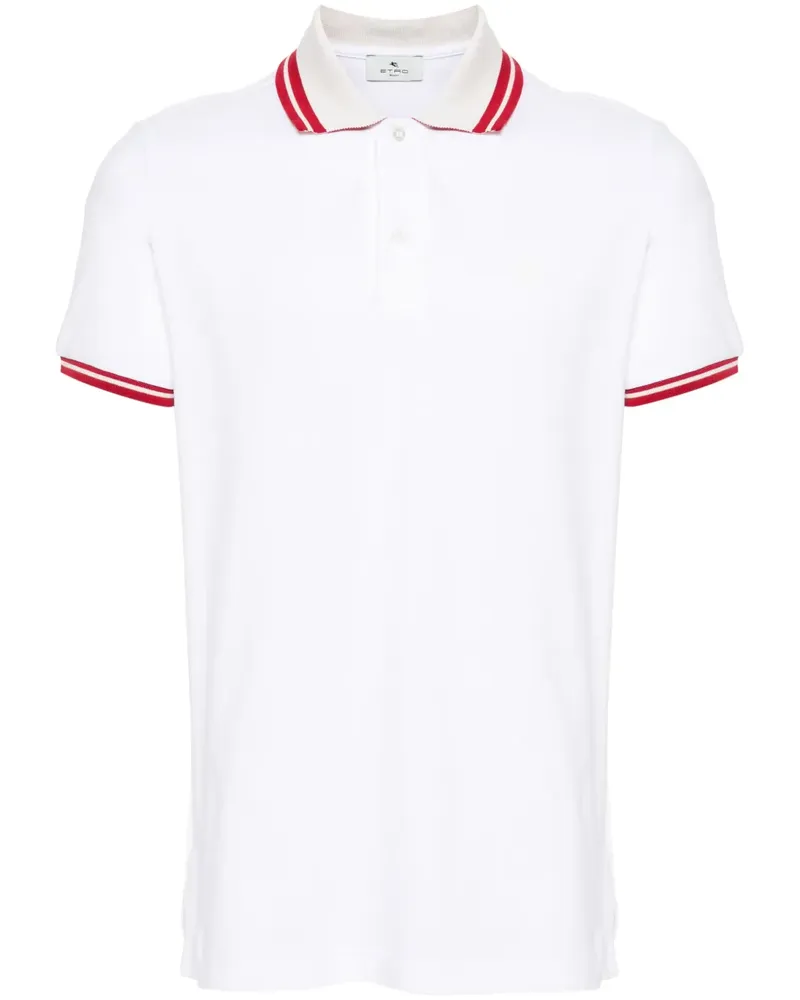 Etro Poloshirt mit Pegaso-Stickerei - Weiß Weiß