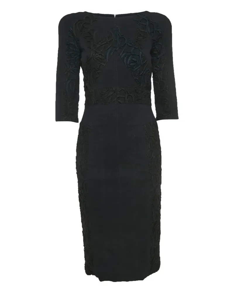 Elie Saab 2024 Seidenkleid mit Stickerei - Schwarz Schwarz