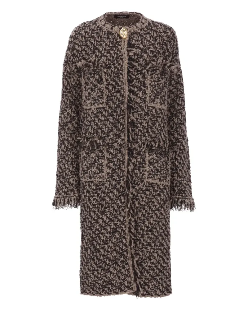 Fabiana Filippi fringed-hem coat - Schwarz Schwarz