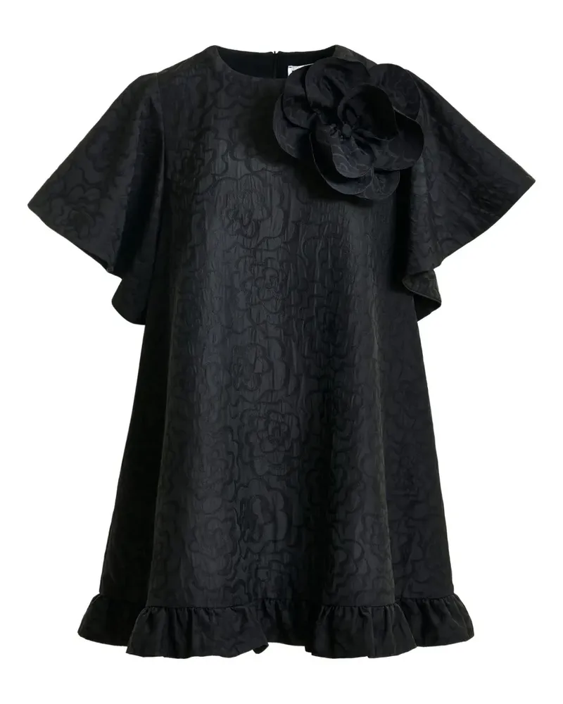 Essentiel Ising Midikleid mit Blumenbrosche - Schwarz Schwarz